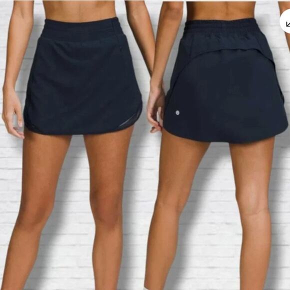 lululemon athletica Dresses & Skirts - Lululemon Hotty Hot High-Rise Skirt Skort Black Size 6 Running Pickleball Tennis